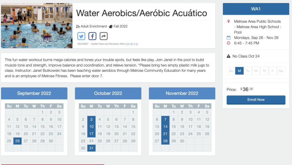 Water Aerobics Melrose Area Public Schools Water Aerobics Melrose Area Public Schools